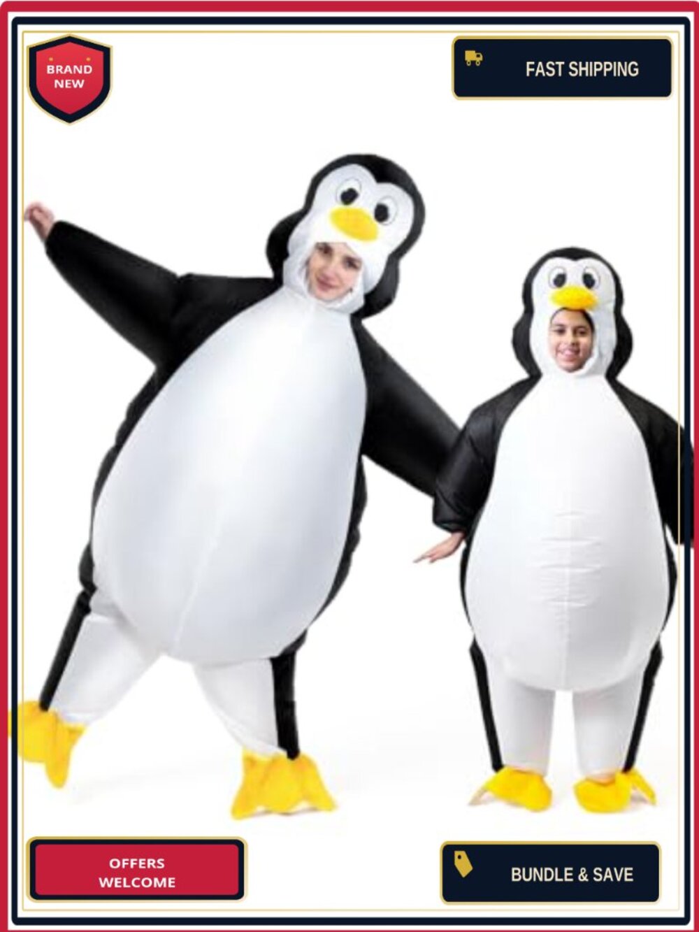 Inflatable Penguin Costume Adult Halloween Blow Up Suit Party Cosplay